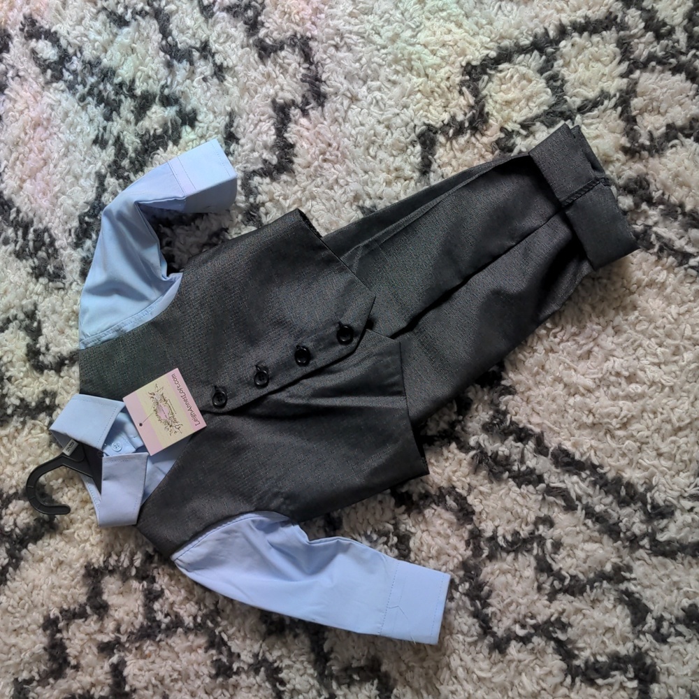 Paisley of London Harry Charcoal blue 4 piece set 12-18 months
